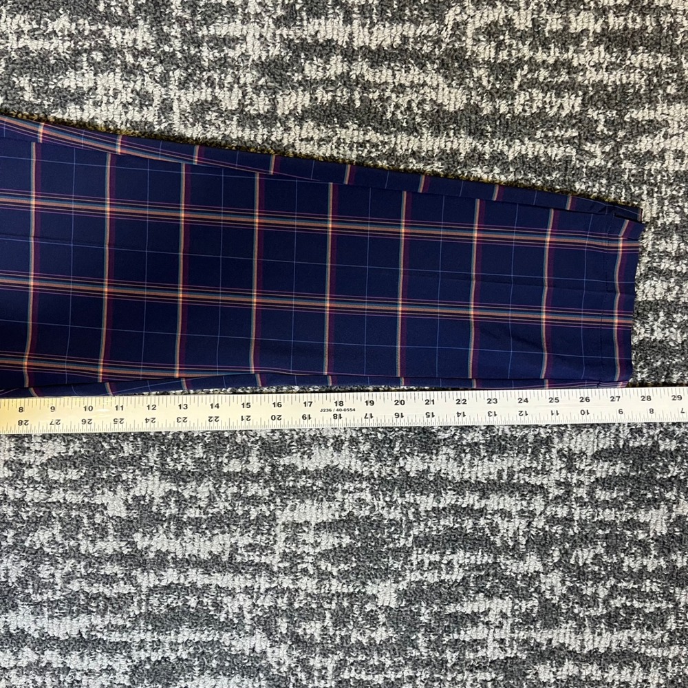 Walter Hagen Golf Pants Womens 2 Navy Blue Plaid Stretch Trousers 965 - Picture 7 of 8